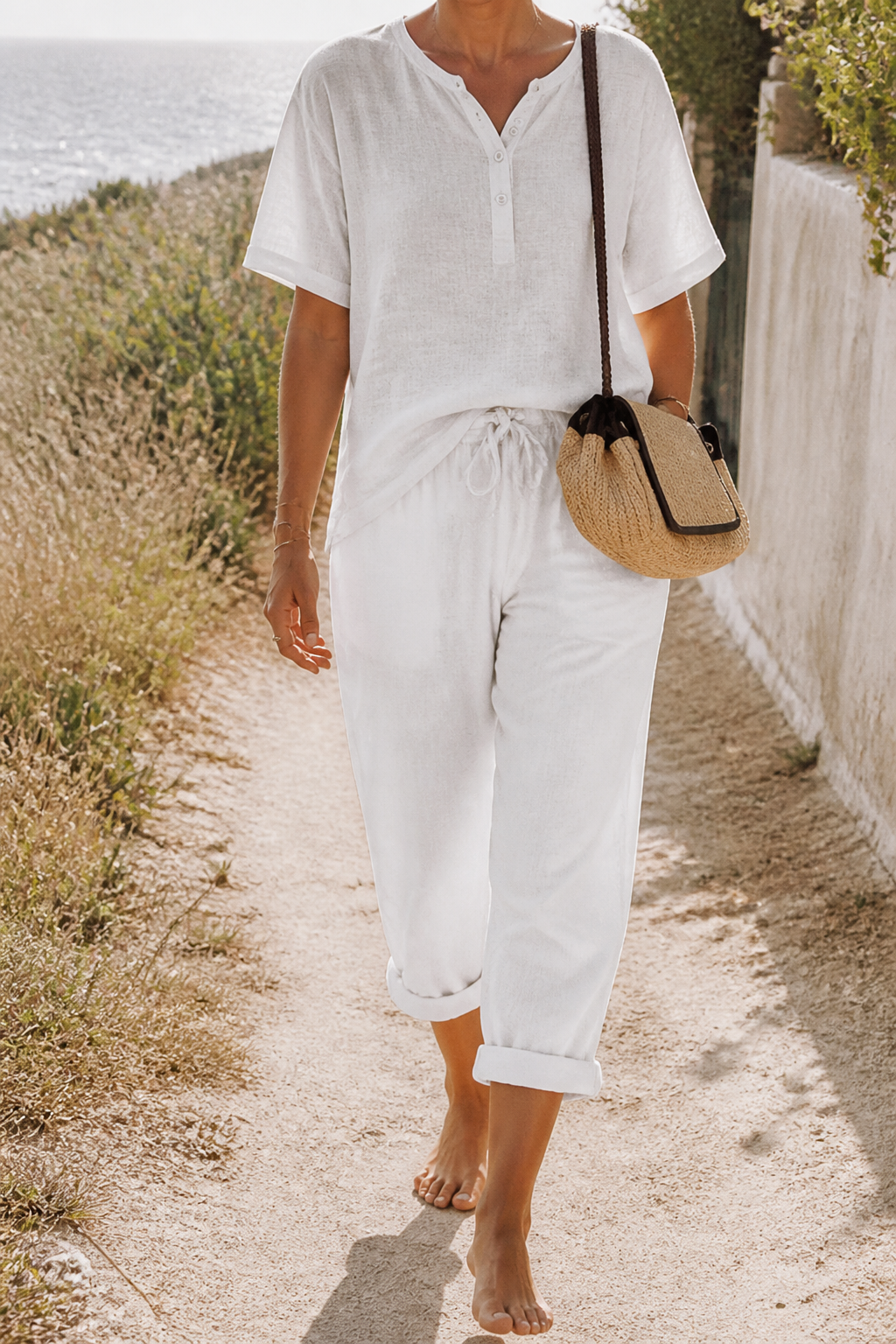 Harper Relaxed Straight Pants | Women's Everyday Cotton Trousers
