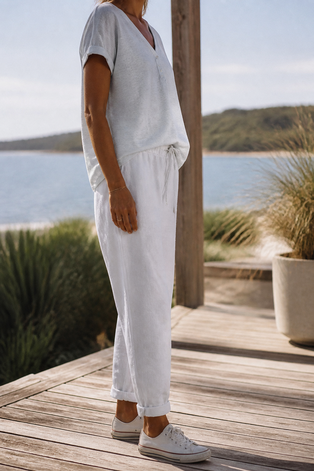 Harper Relaxed Straight Pants | Women's Everyday Cotton Trousers