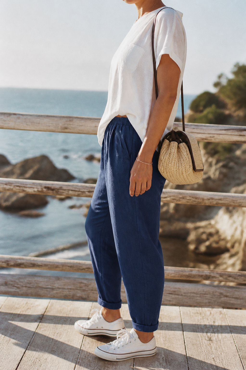 Harper Relaxed Straight Pants | Women's Everyday Cotton Trousers