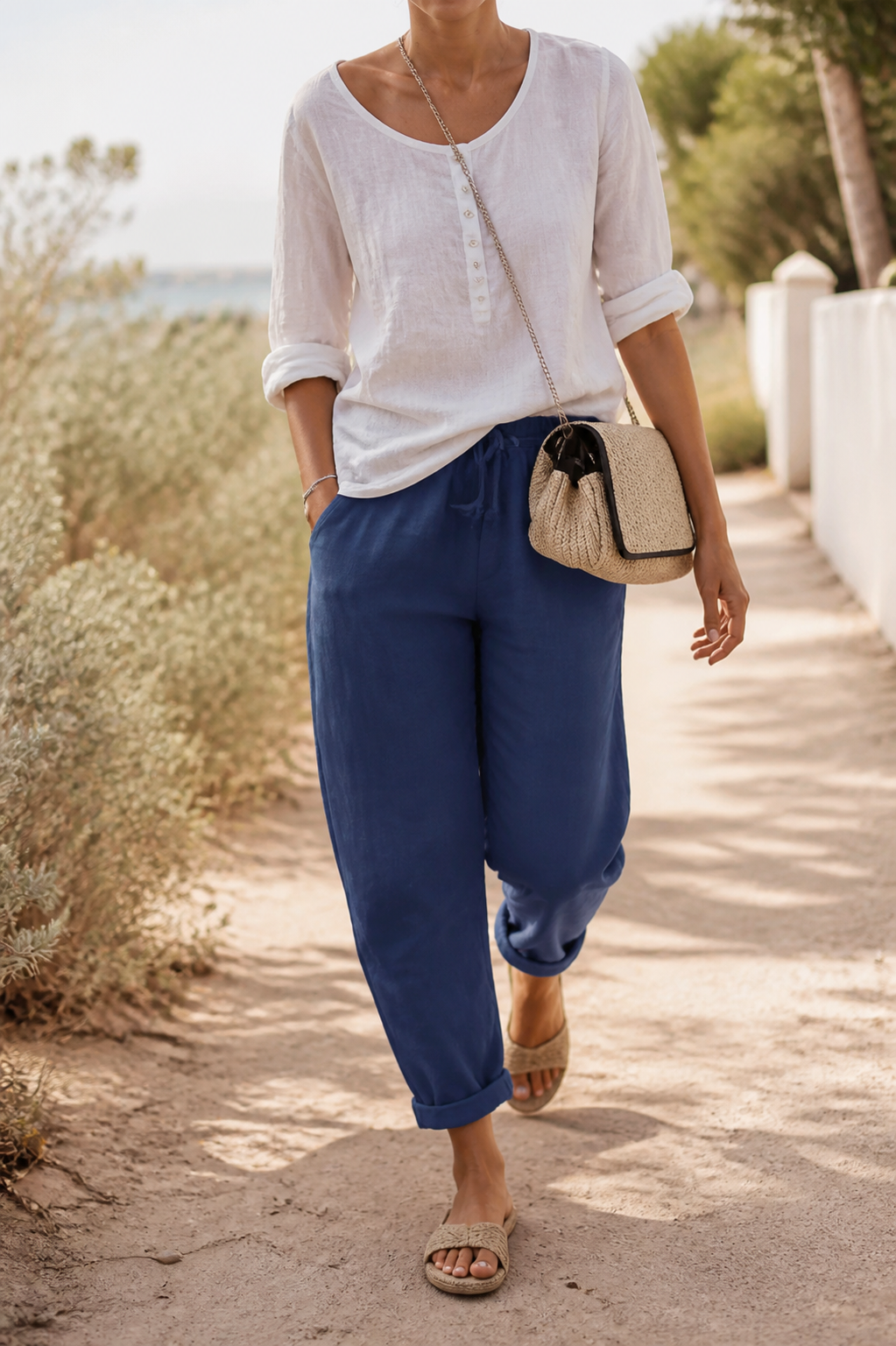 Harper Relaxed Straight Pants | Women's Everyday Cotton Trousers