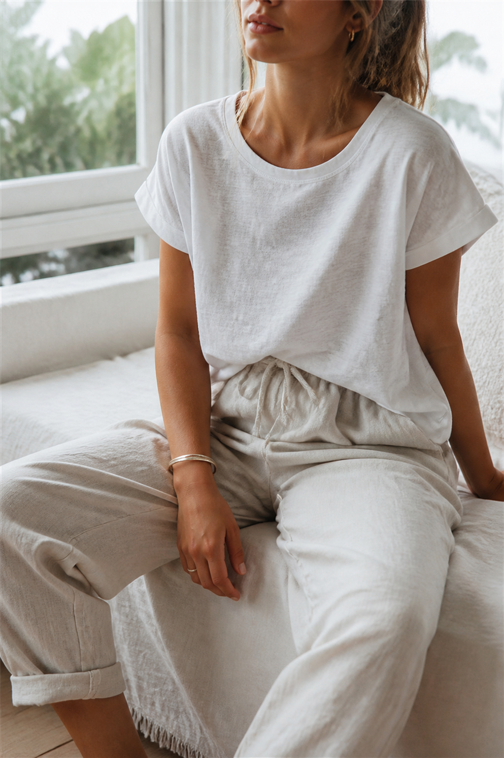 Harper Relaxed Straight Pants | Women's Everyday Cotton Trousers