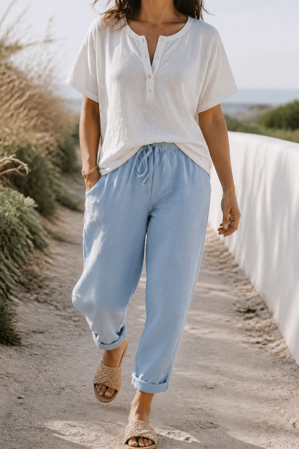 Harper Relaxed Straight Pants | Women's Everyday Cotton Trousers