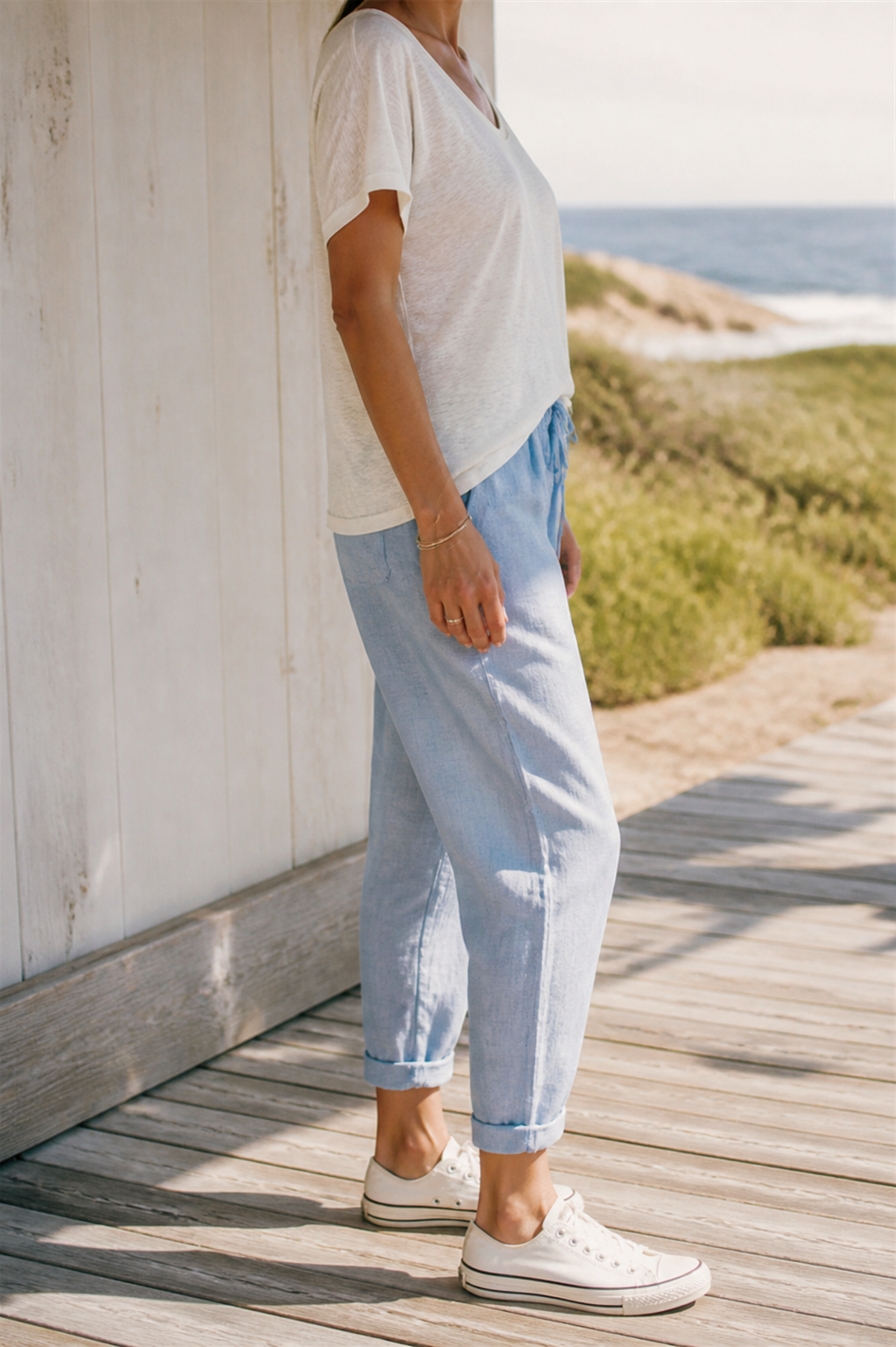 Harper Relaxed Straight Pants | Women's Everyday Cotton Trousers