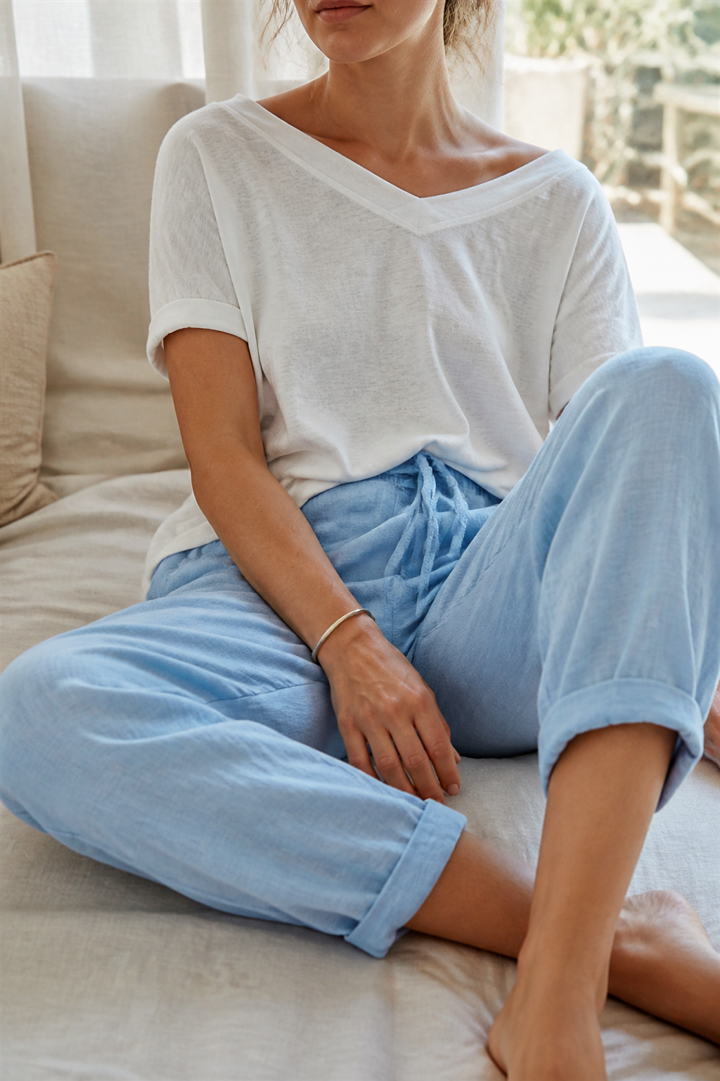 Harper Relaxed Straight Pants | Women's Everyday Cotton Trousers