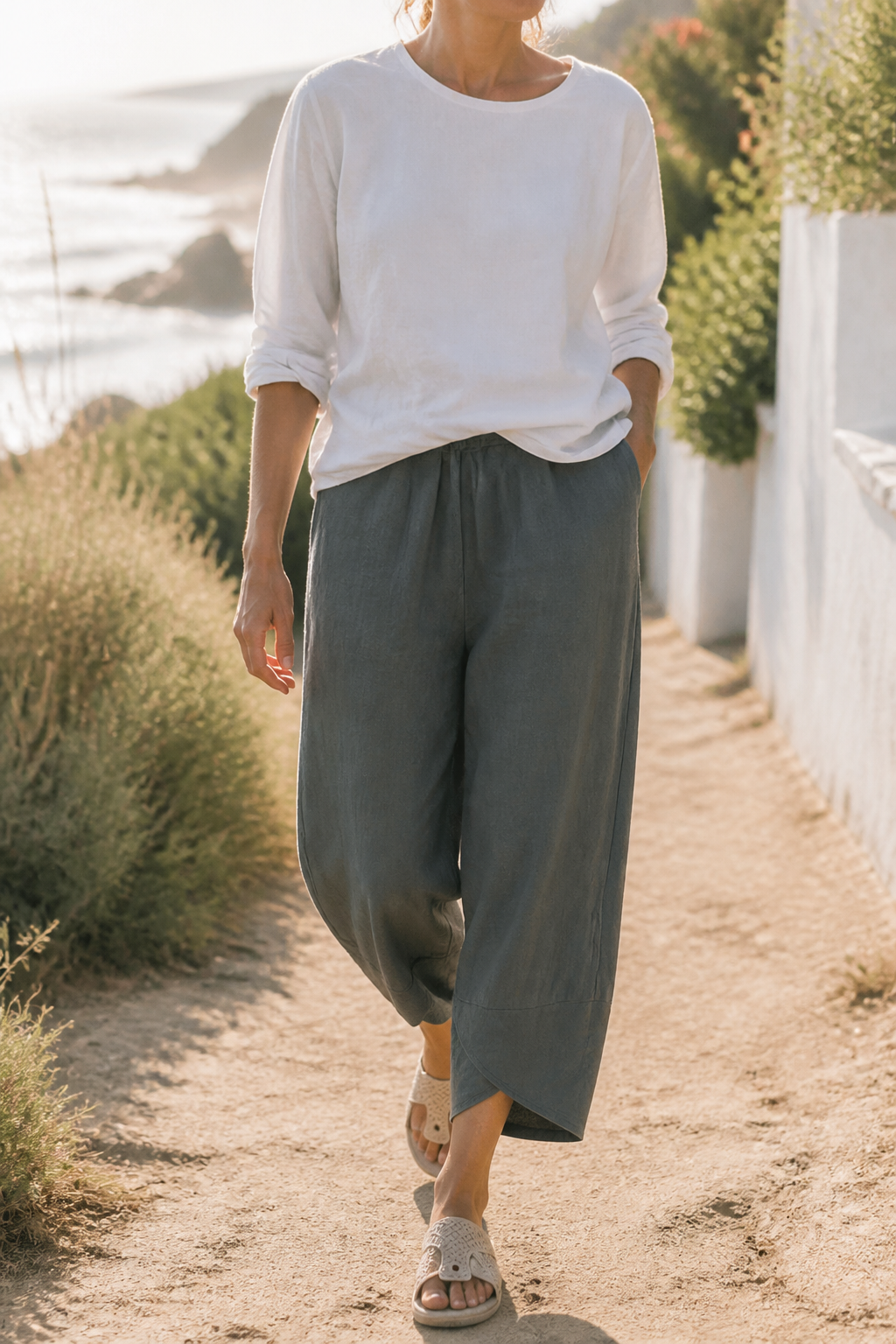 Juno Tapered Trousers | Women's Tailored Relaxed Linen Pants