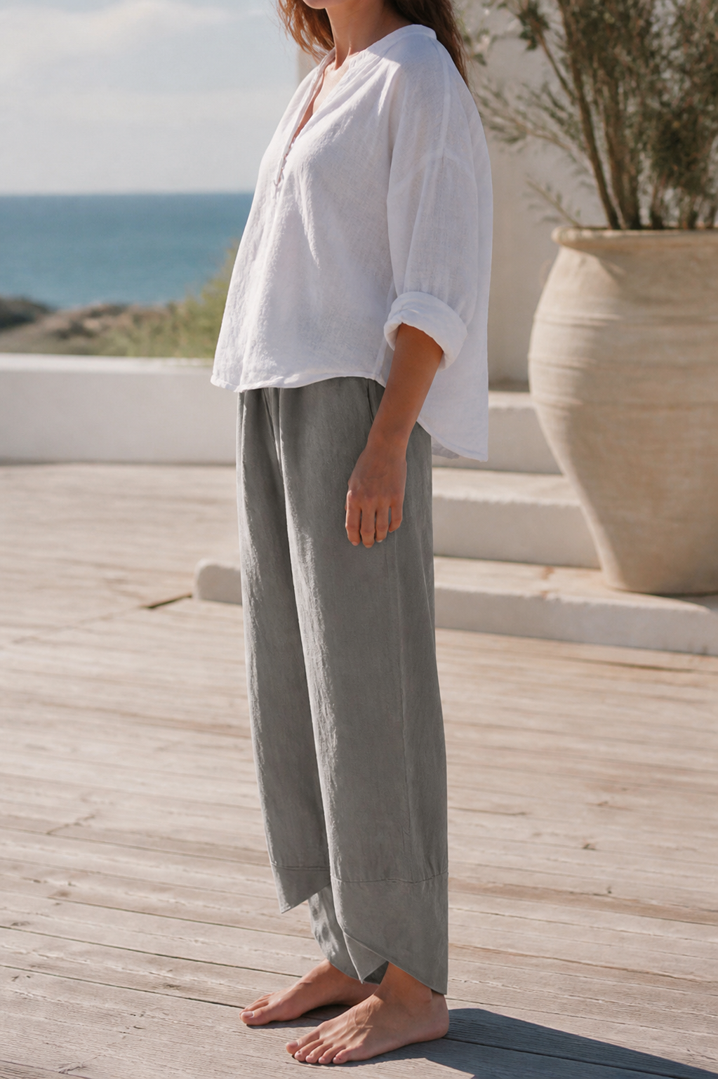 Juno Tapered Trousers | Women's Tailored Relaxed Linen Pants