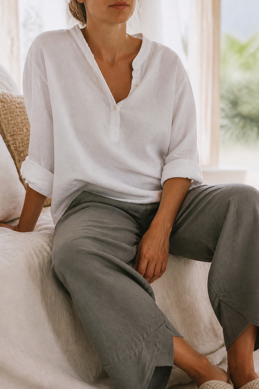 Juno Tapered Trousers | Women's Tailored Relaxed Linen Pants