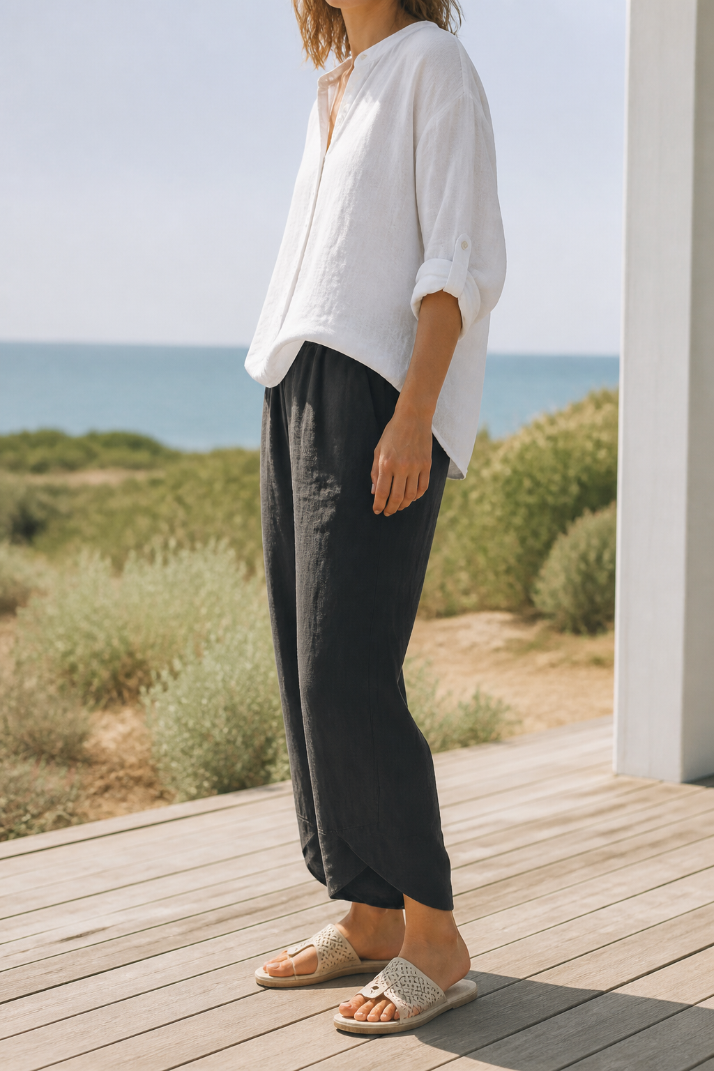 Juno Tapered Trousers | Women's Tailored Relaxed Linen Pants