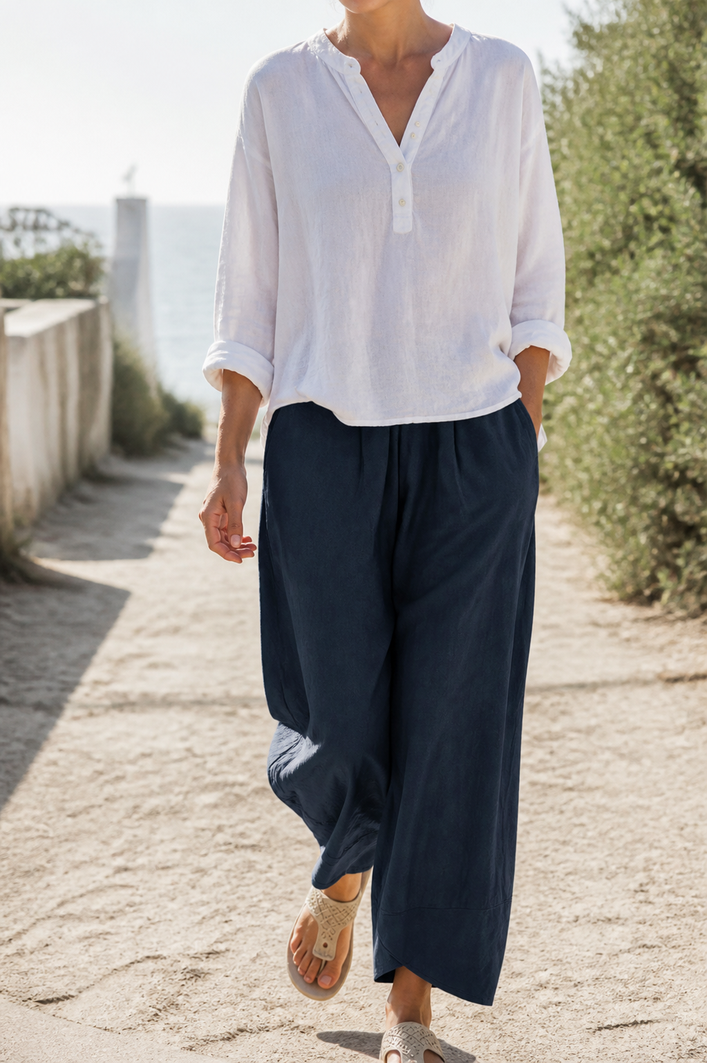 Juno Tapered Trousers | Women's Tailored Relaxed Linen Pants