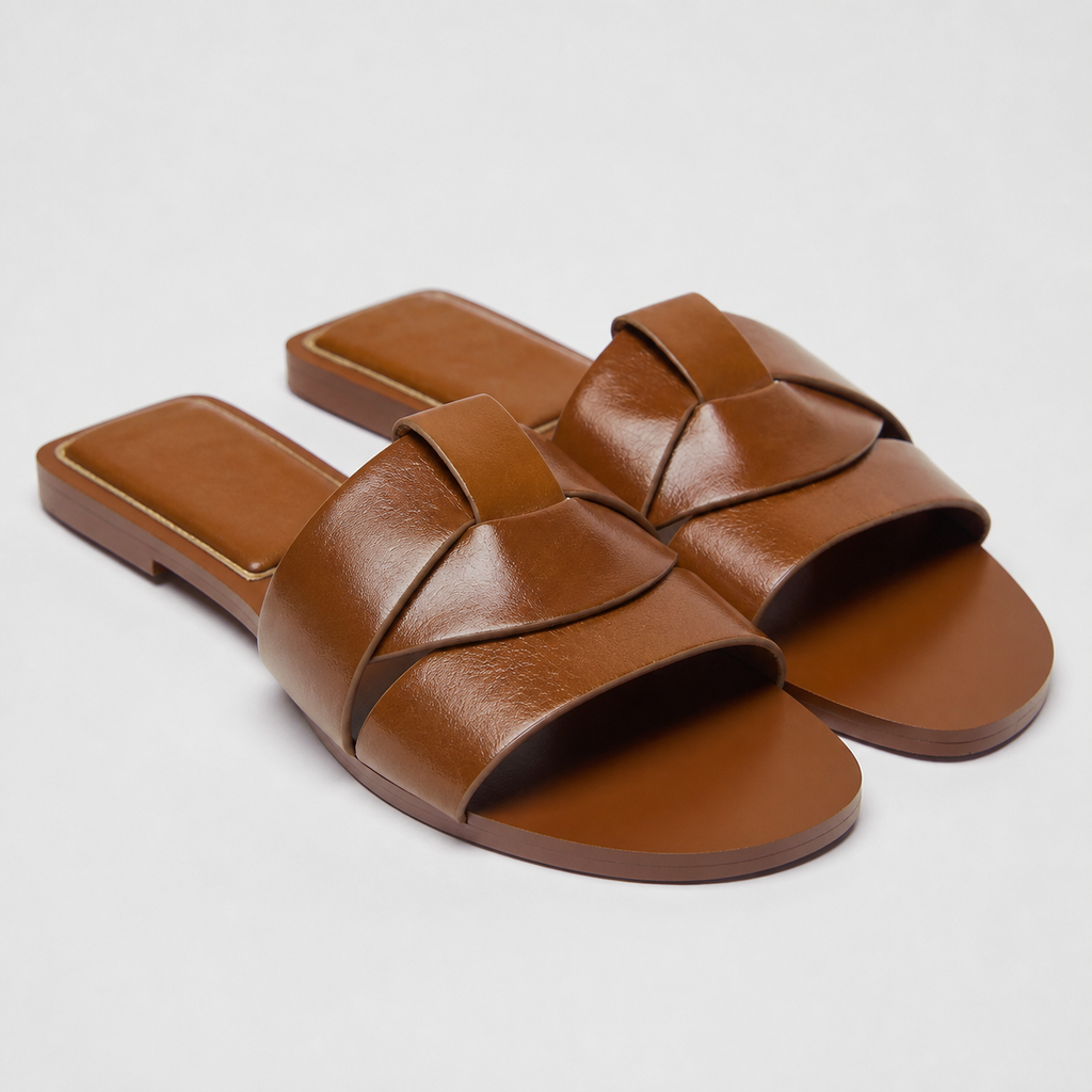 Siena Cross-Band Flat Slides | Women's Slip-On Summer Slides