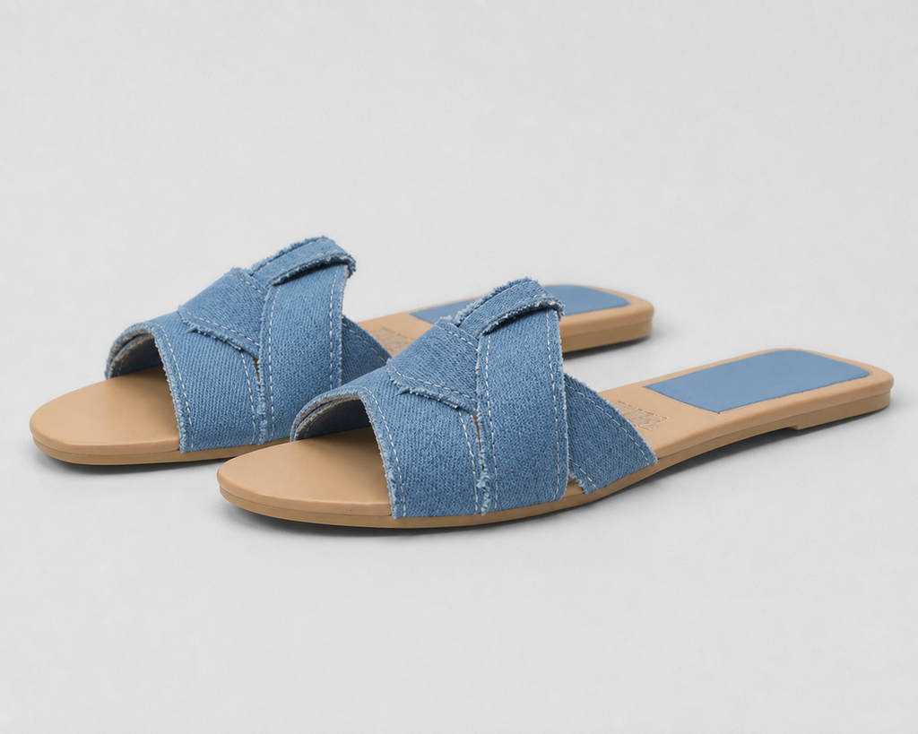 Siena Cross-Band Flat Slides | Women's Slip-On Summer Slides