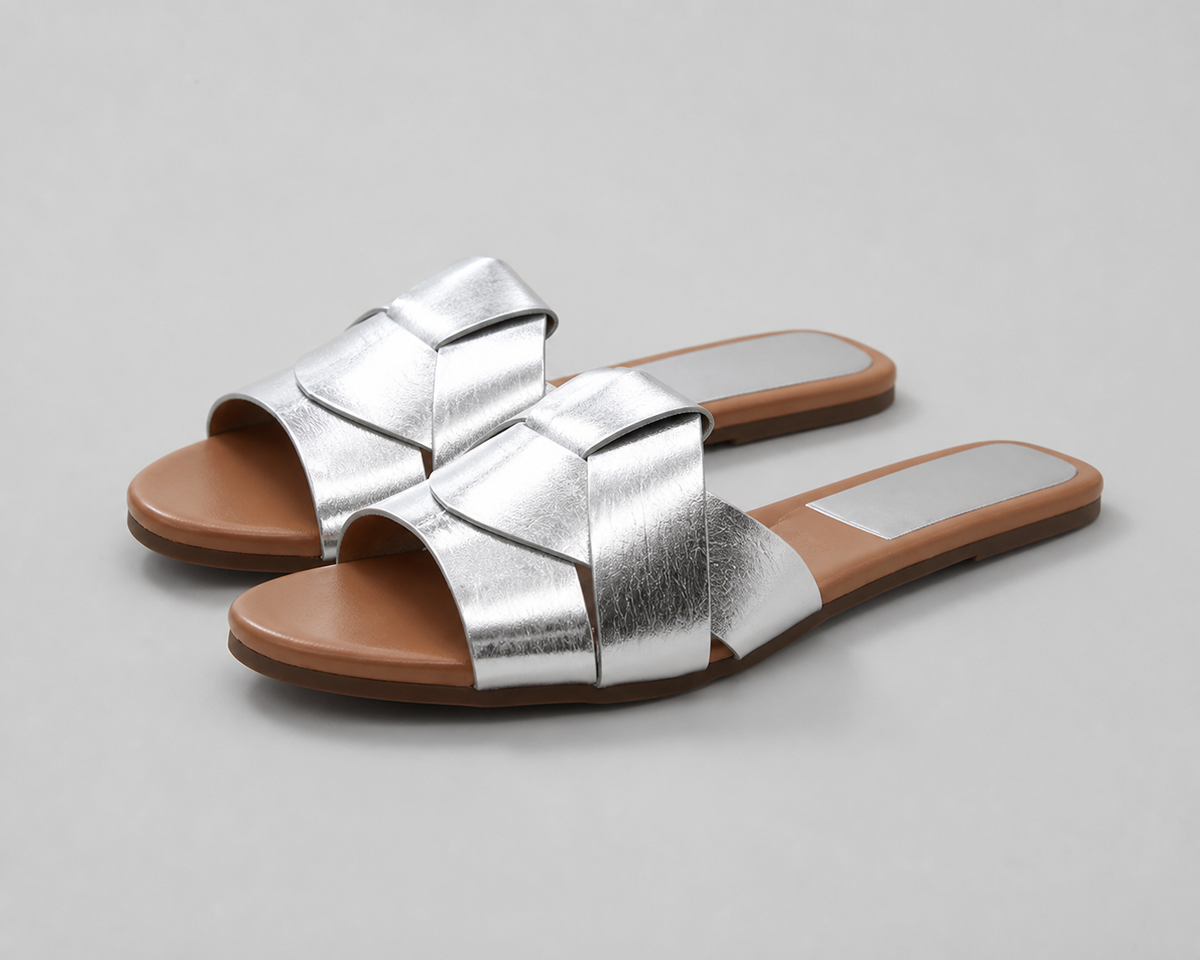 Siena Cross-Band Flat Slides | Women's Slip-On Summer Slides