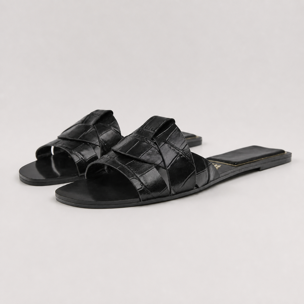 Siena Cross-Band Flat Slides | Women's Slip-On Summer Slides
