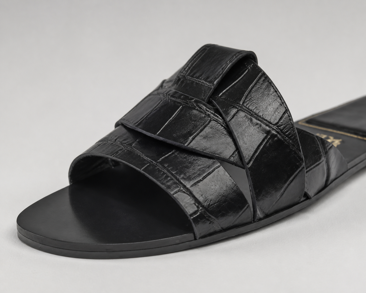 Siena Cross-Band Flat Slides | Women's Slip-On Summer Slides