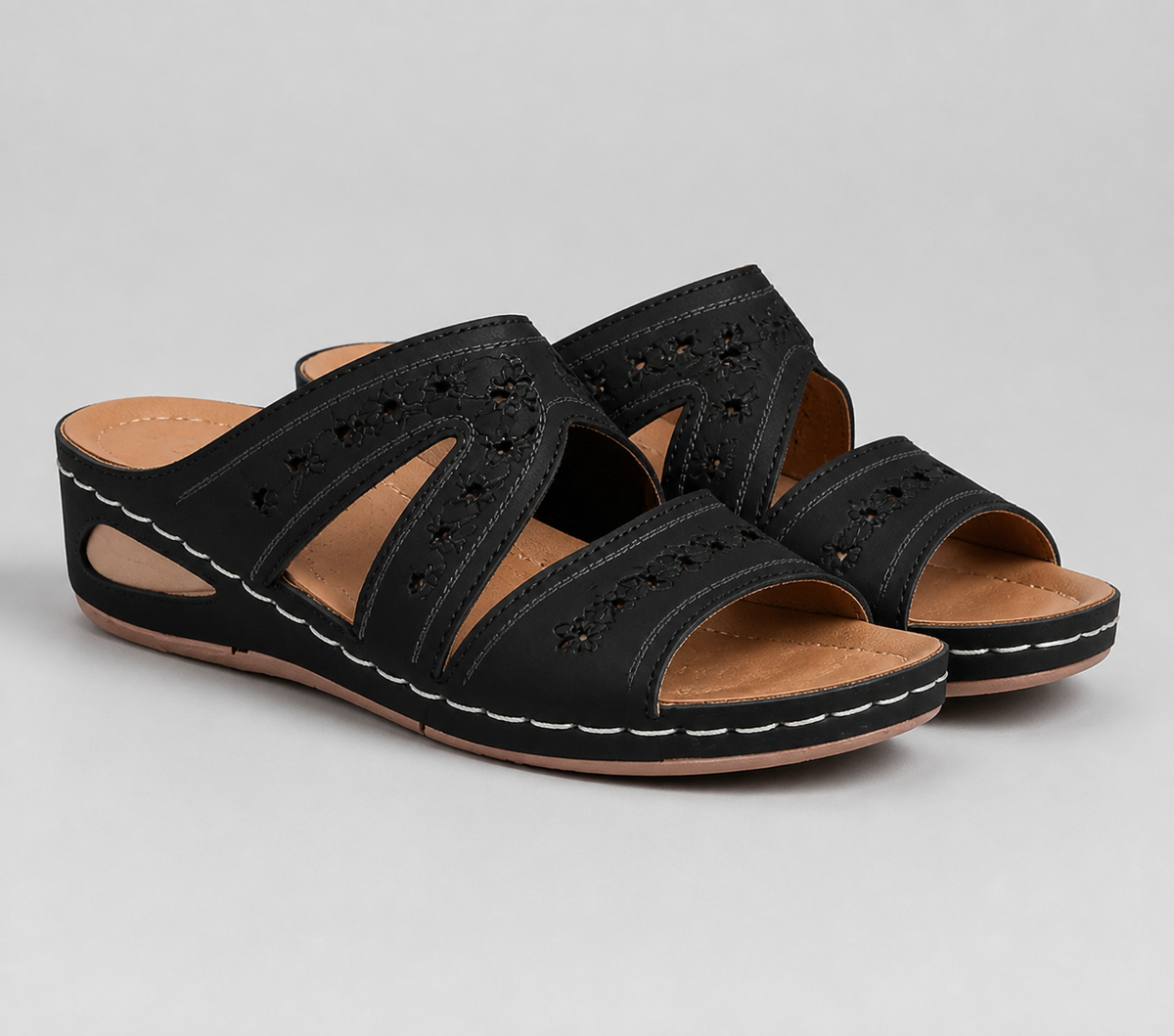 Calla Embroidered Slide Sandals | Women's Flat Slip-On Slides