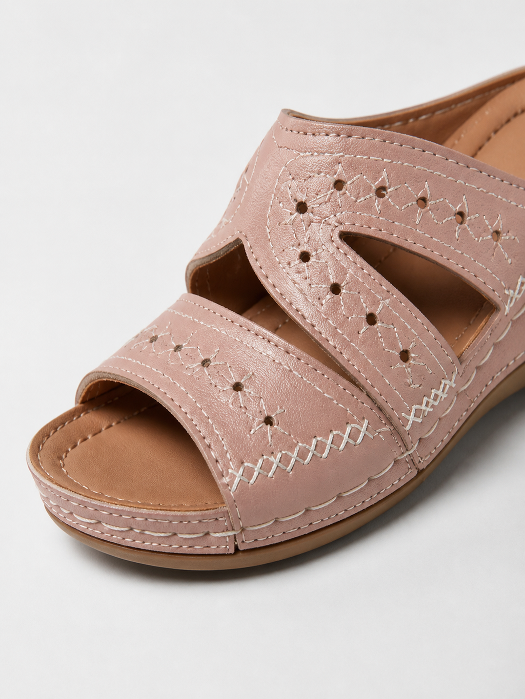 Calla Embroidered Slide Sandals | Women's Flat Slip-On Slides