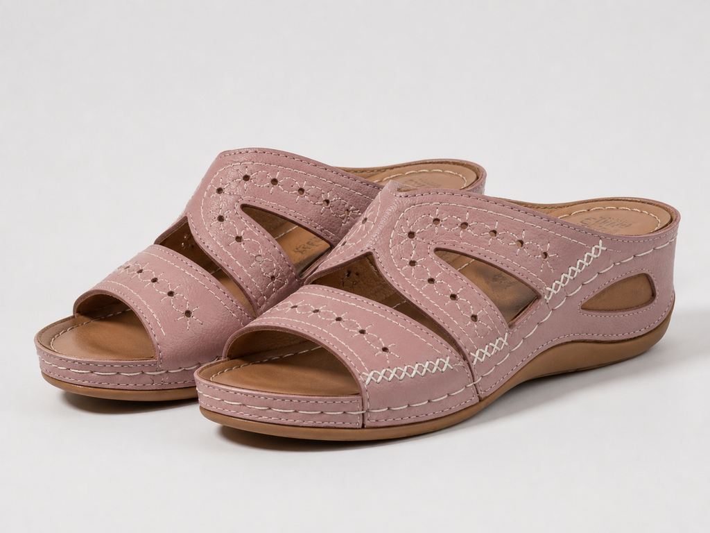 Calla Embroidered Slide Sandals | Women's Flat Slip-On Slides