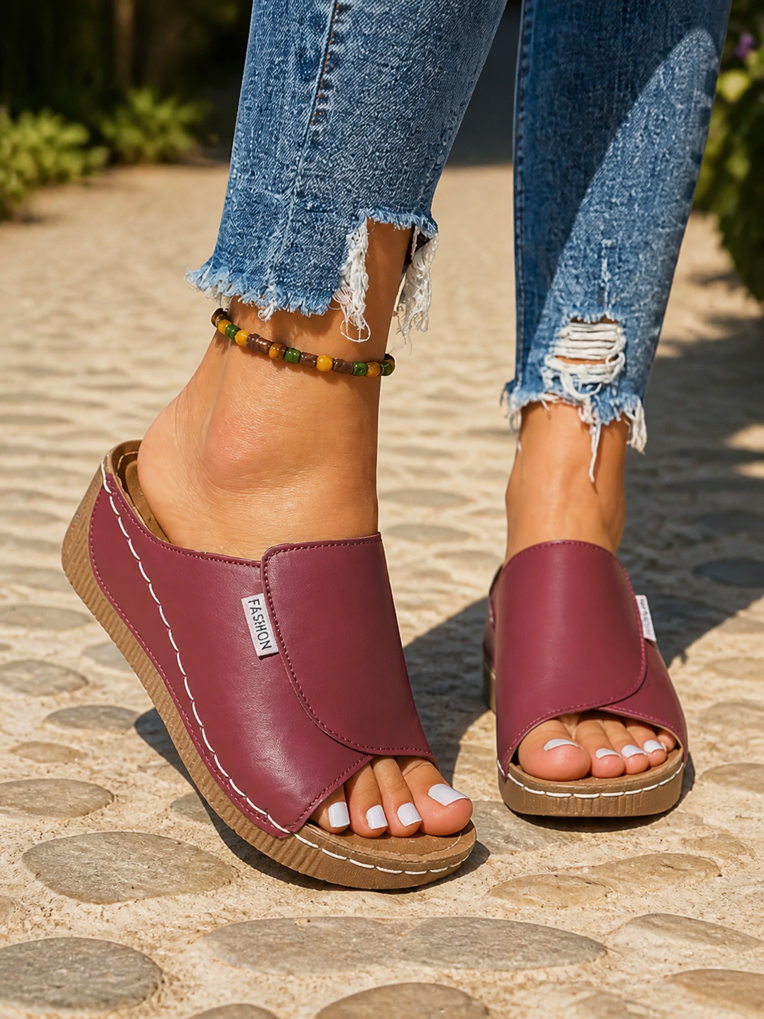 Ayla Platform Slides | Women's Slip-On Summer Slides