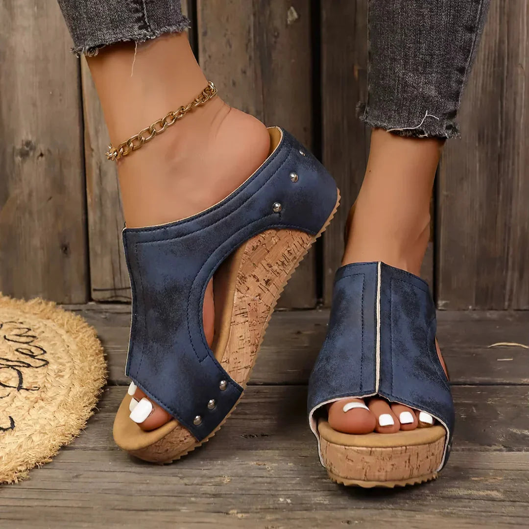 Quinley Cork Wedge Sandals | Women's Cut-Out Platform Slides
