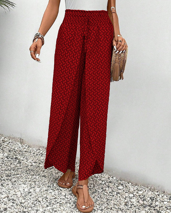 Vera Wide-Leg Pants | Women's Relaxed Printed Trousers
