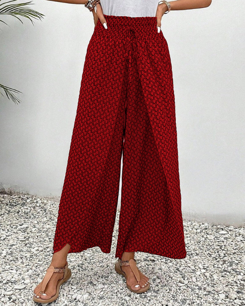 Vera Wide-Leg Pants | Women's Relaxed Printed Trousers