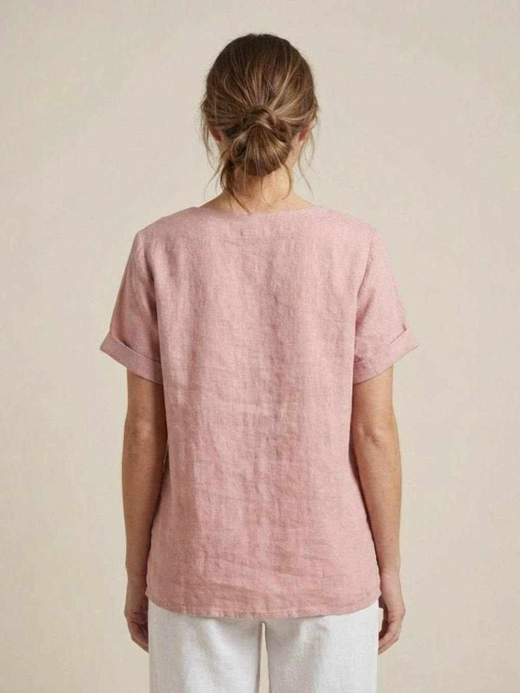 Olive Scoop-Neck Tee | Women's Short-Sleeve Button Top