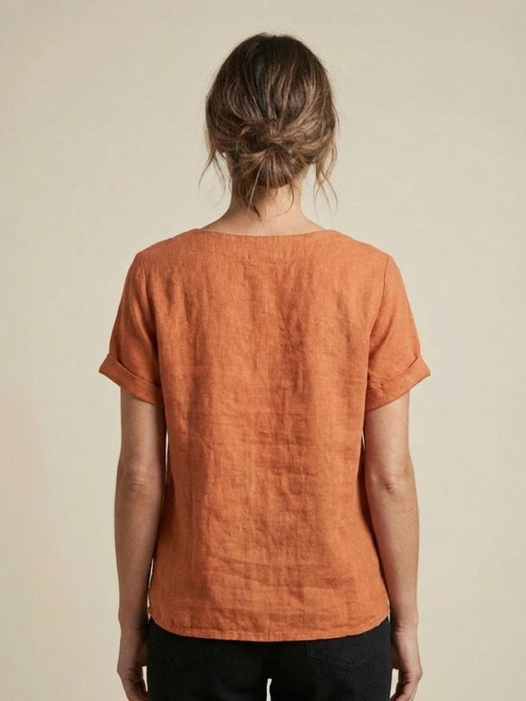 Olive Scoop-Neck Tee | Women's Short-Sleeve Button Top