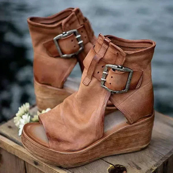 Rosamund Ankle-Strap Wedge Sandals | Women's High Platform Sandals