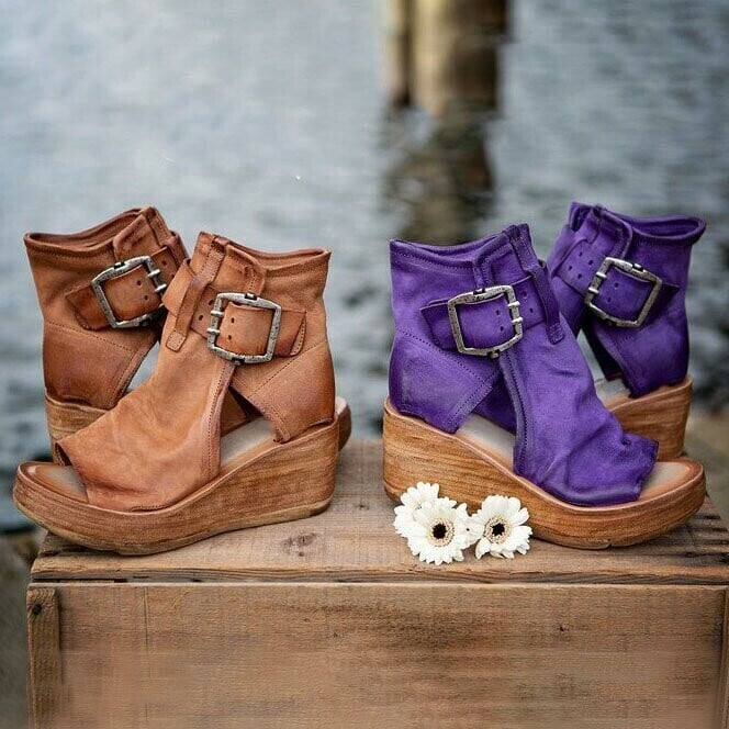 Rosamund Ankle-Strap Wedge Sandals | Women's High Platform Sandals