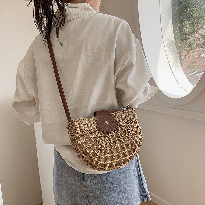 Molly half-moon open-weave crossbody bag