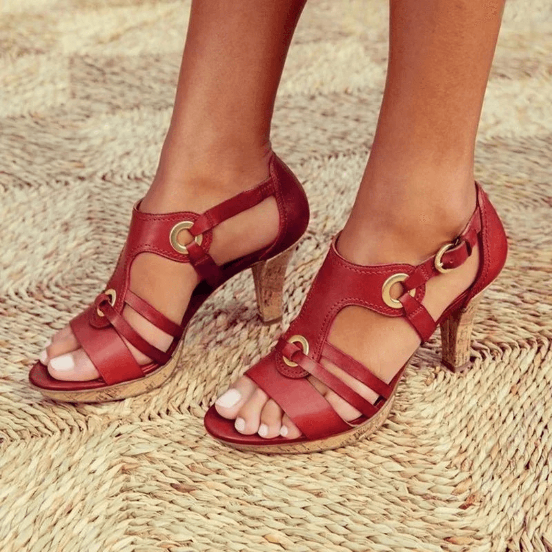 Bella Strappy Heeled Sandals | Women's Buckle Summer Sandals