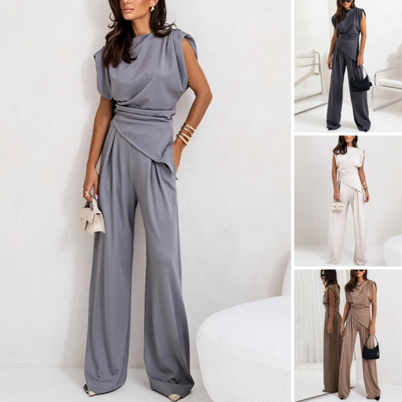 Khloe Two-Piece Set | Women's Elegant Wide-Leg Co-Ord