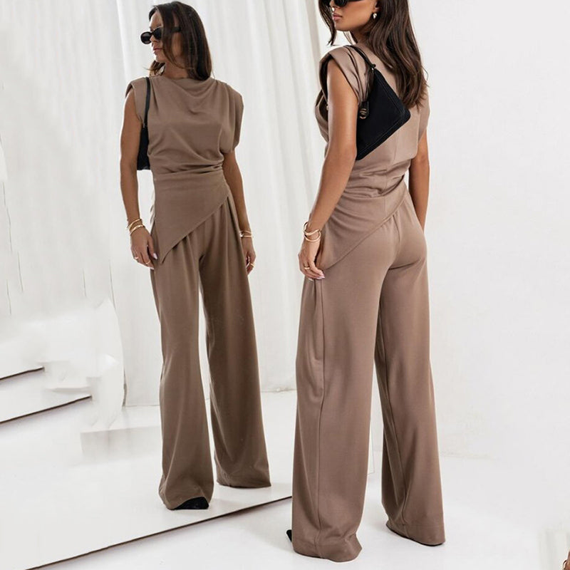 Khloe Two-Piece Set | Women's Elegant Wide-Leg Co-Ord