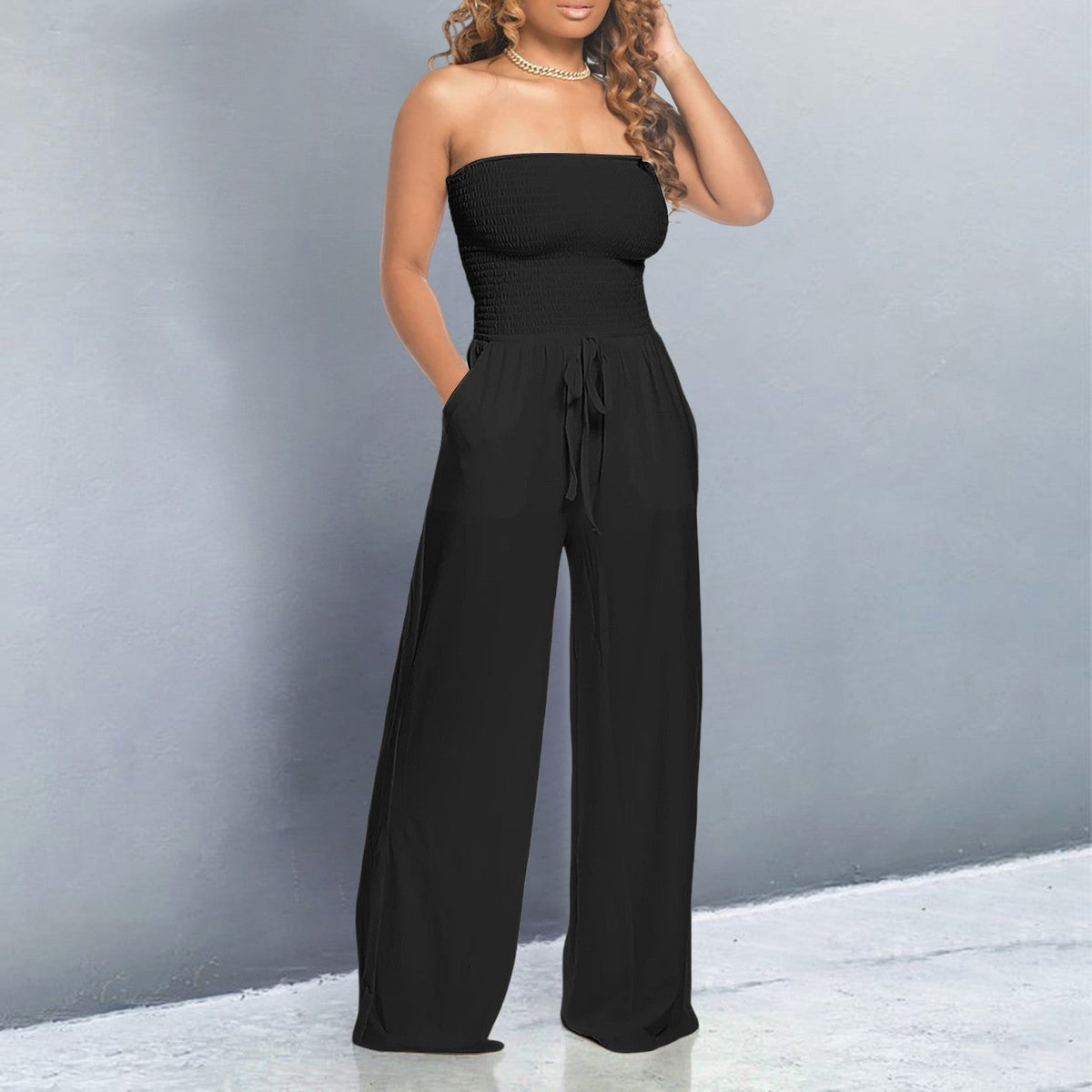 Bella Strapless Jumpsuit | Women's Wide-Leg One-Piece