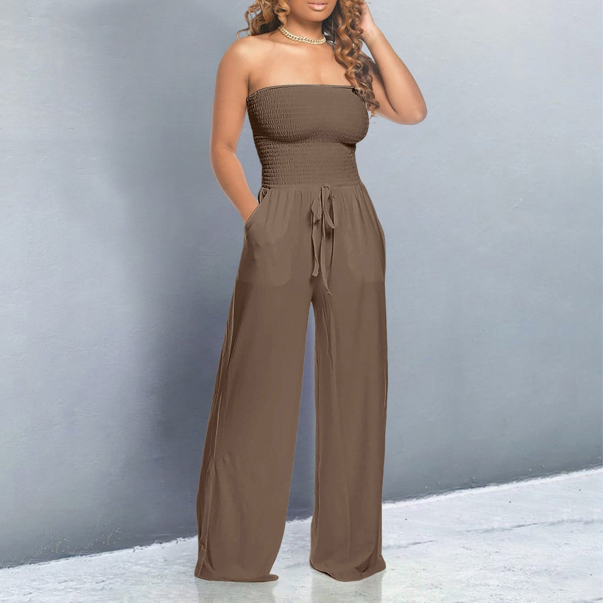 Bella Strapless Jumpsuit | Women's Wide-Leg One-Piece