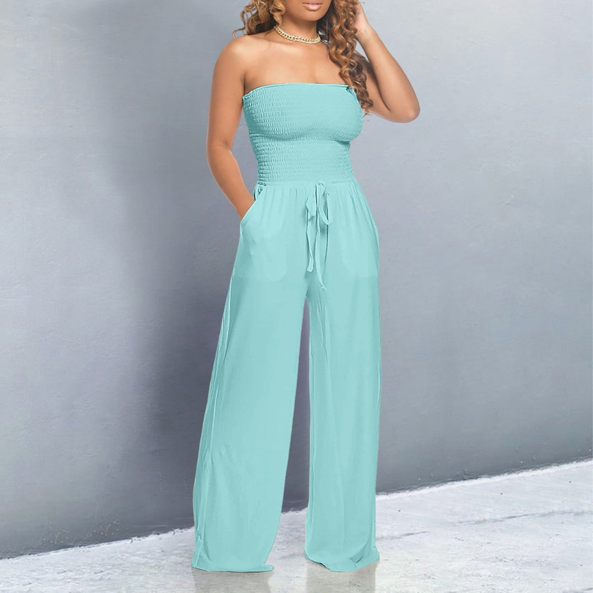 Bella Strapless Jumpsuit | Women's Wide-Leg One-Piece