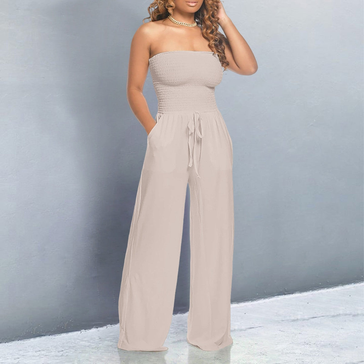 Bella Strapless Jumpsuit | Women's Wide-Leg One-Piece