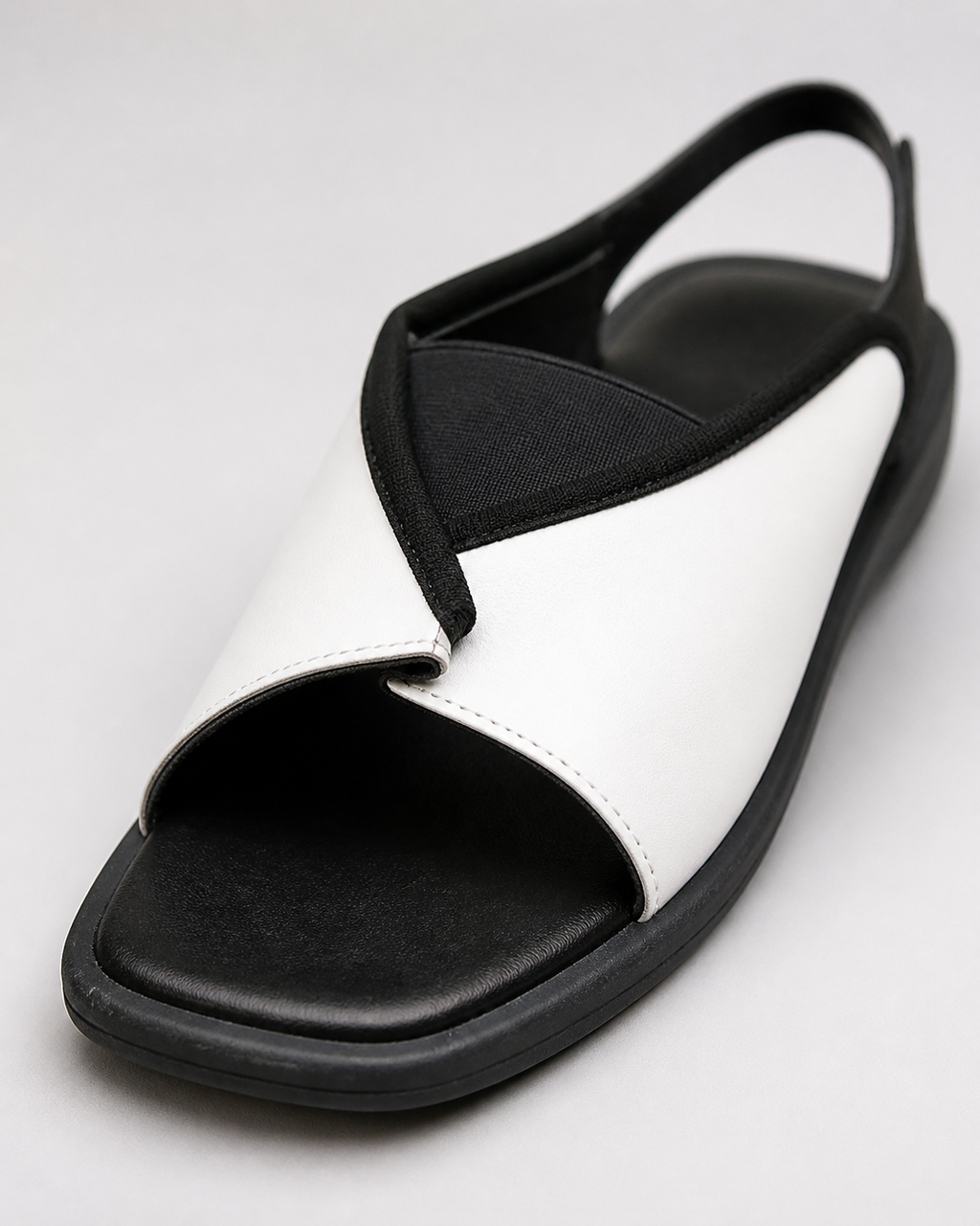 Talia Toe-Loop Slingback Sandals | Women's Flat Summer Sandals — White — macro