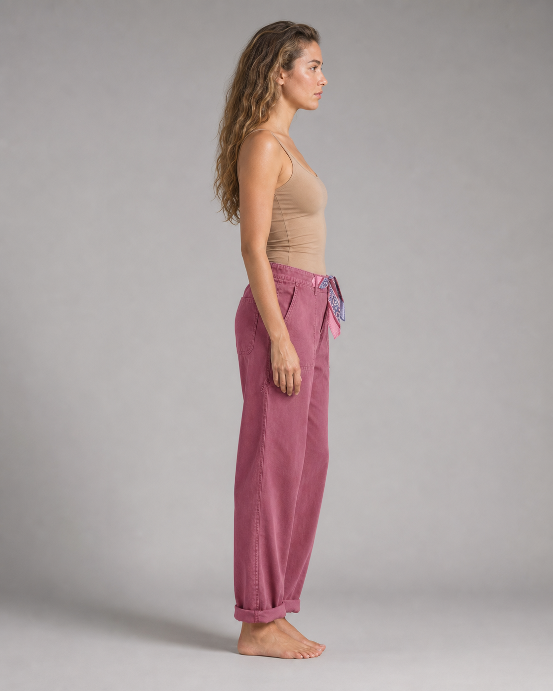 Lise Relaxed Straight Pants | Women's Elegant Trousers — Pink — side
