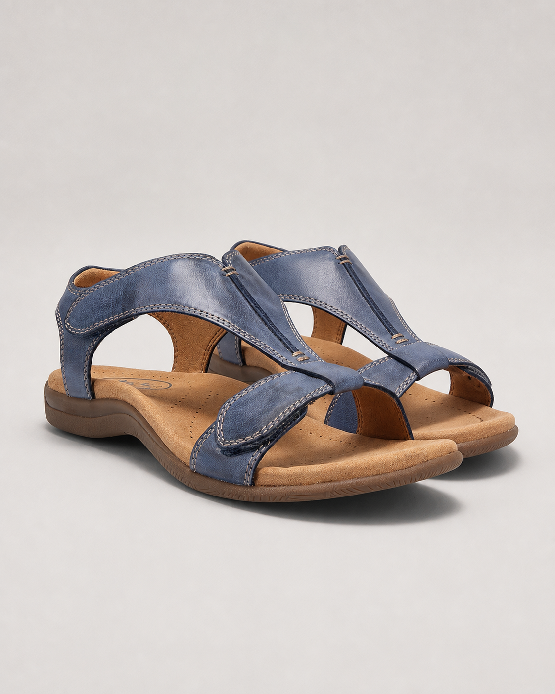 Fabiola Cushioned Comfort Sandals | Women's Cut-Out Summer Sandals — Blue — hero