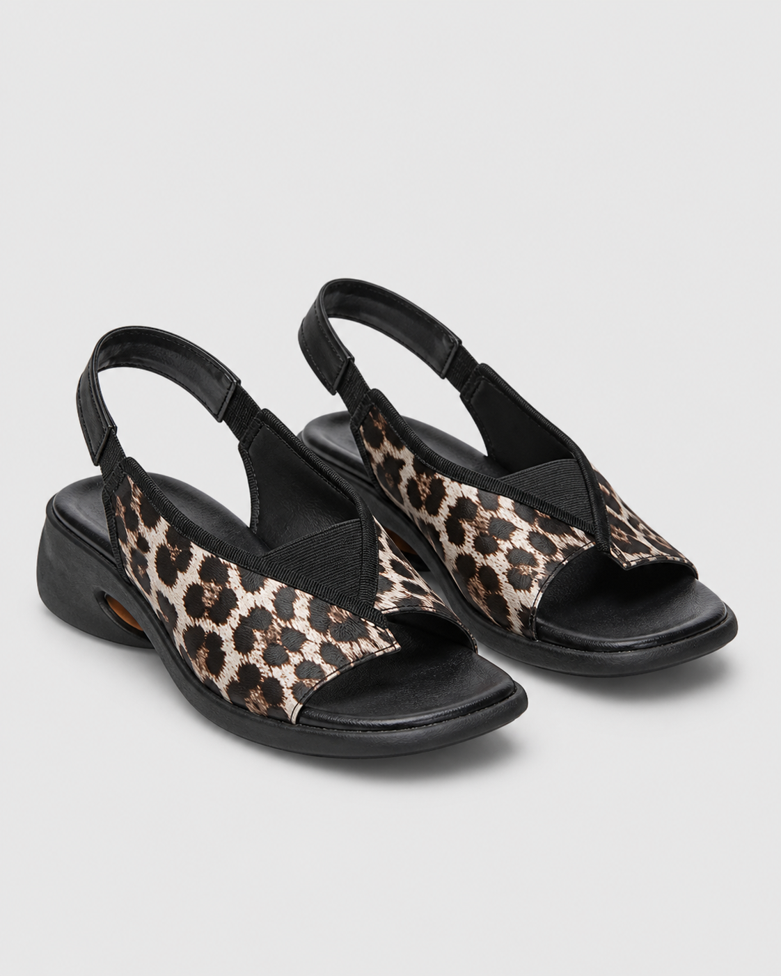 Talia Toe-Loop Slingback Sandals | Women's Flat Summer Sandals — Leopard Print — hero
