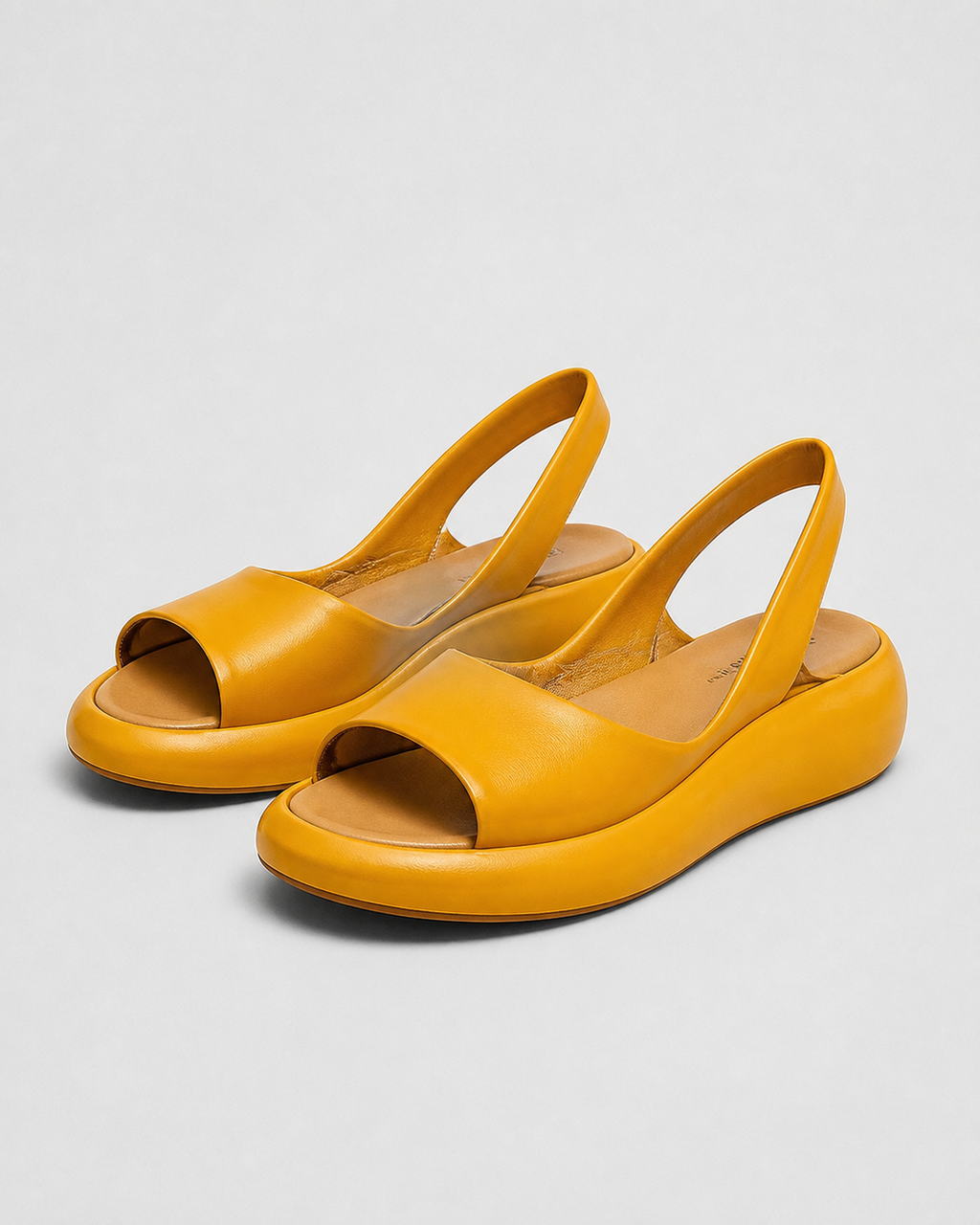 Bondi Peep-Toe Flatform Sandals | Women's Slingback Summer Sandals — Yellow — hero