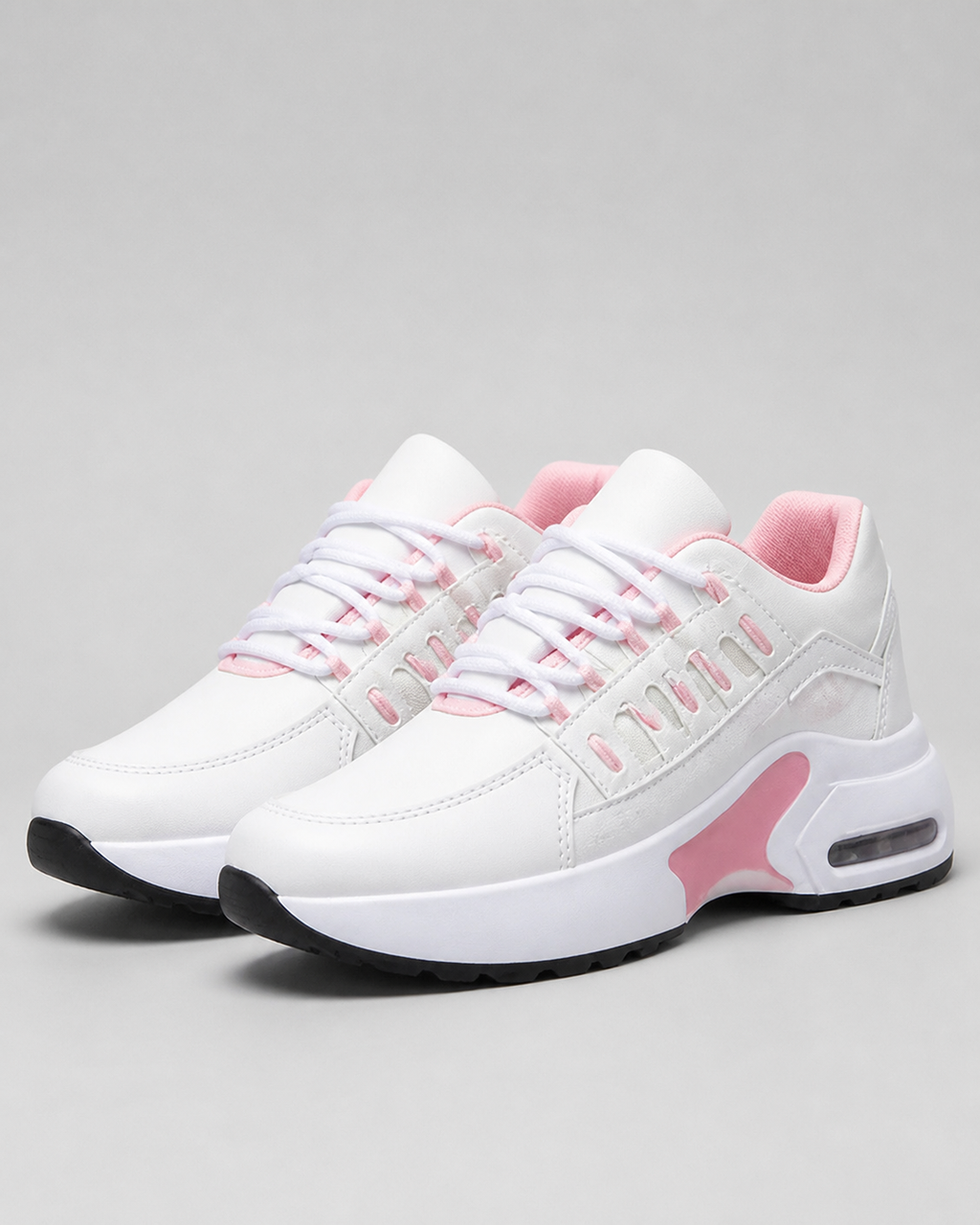 Thea Air-Cushion Platform Sneakers | Women's Running Trainers — White — hero