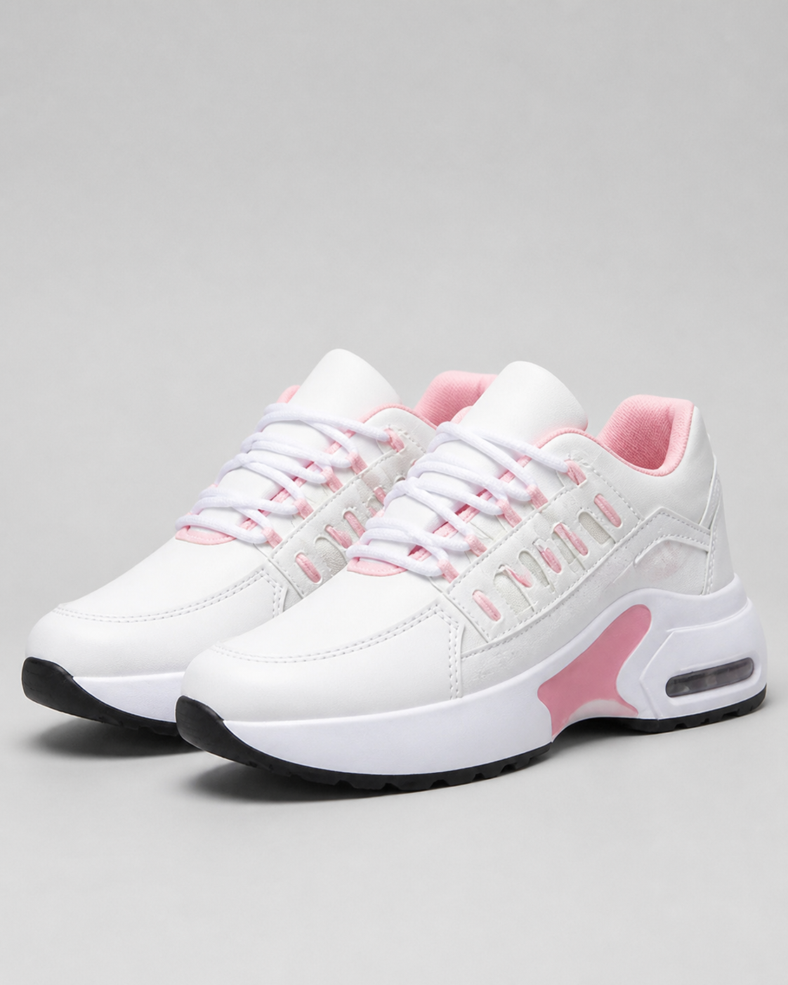 Thea Air-Cushion Platform Sneakers | Women's Running Trainers — White — hero