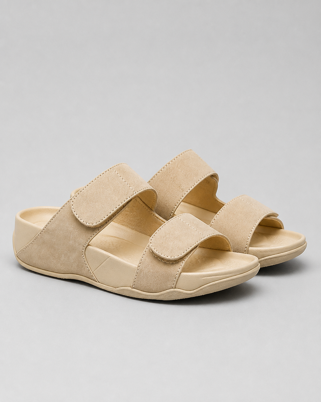 Phanni Wide-Band Comfort Sandals | Women's Slip-On Summer Sandals — Beige — hero