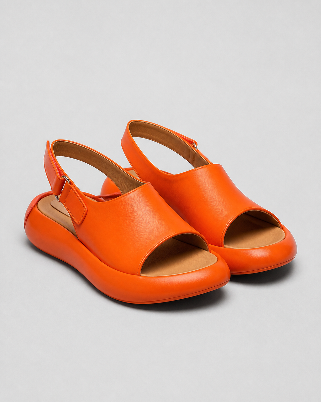 Darla Peep-Toe Slingback Sandals | Women's Flat Summer Sandals — Orange — hero