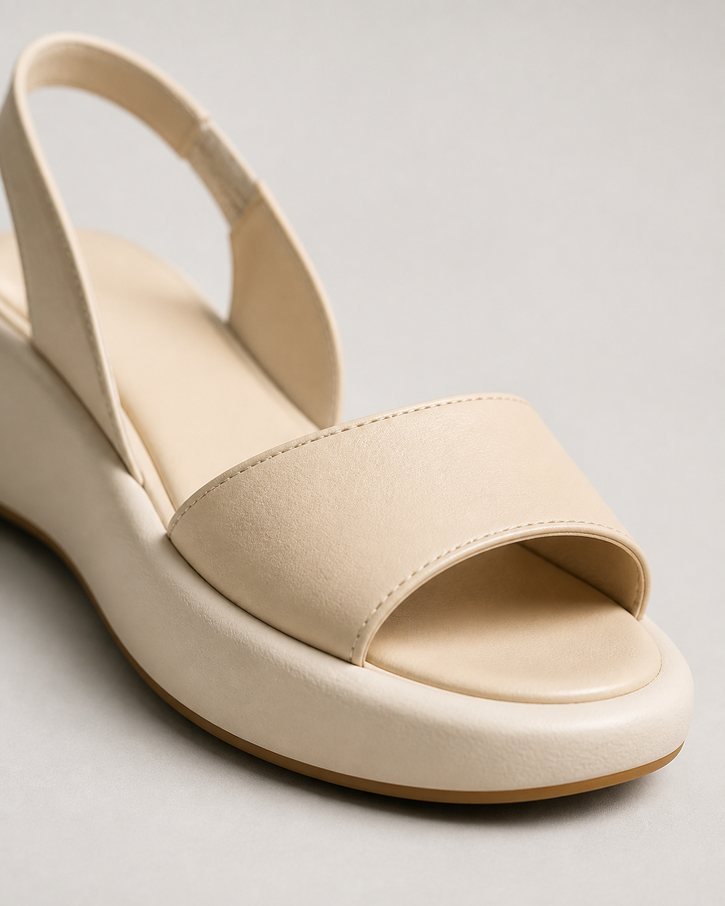 Solea Cushioned Peep-Toe Sandals | Women's Slip-On Comfort Sandals — White — macro
