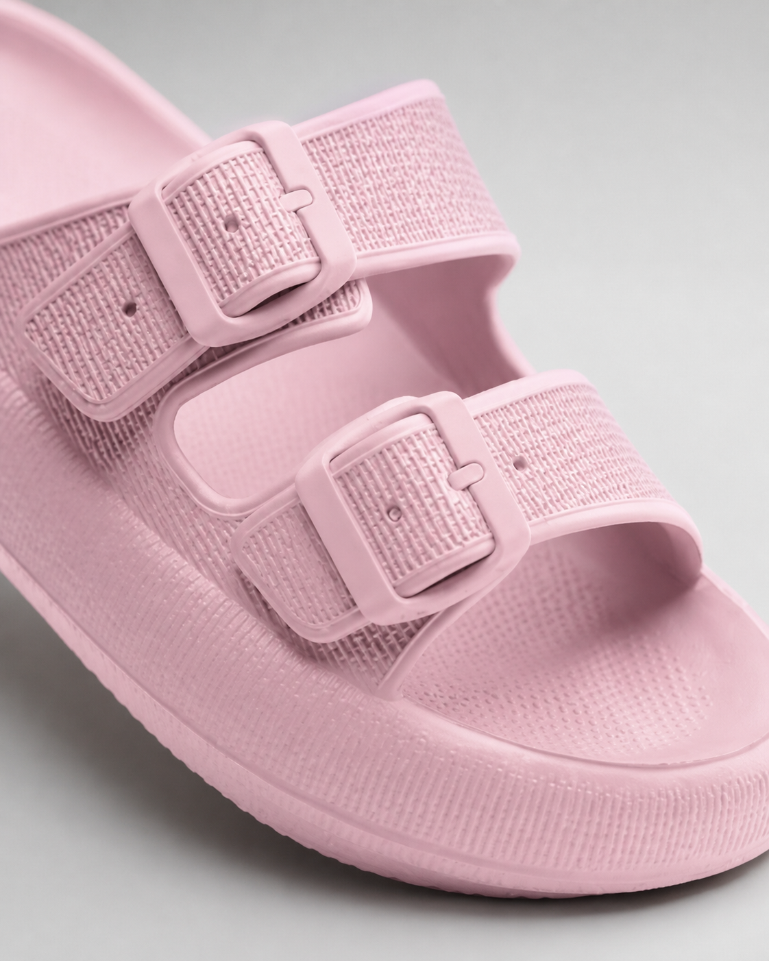 Calista Double-Strap Footbed Sandals | Women's Slip-On Sandals — Pink — macro