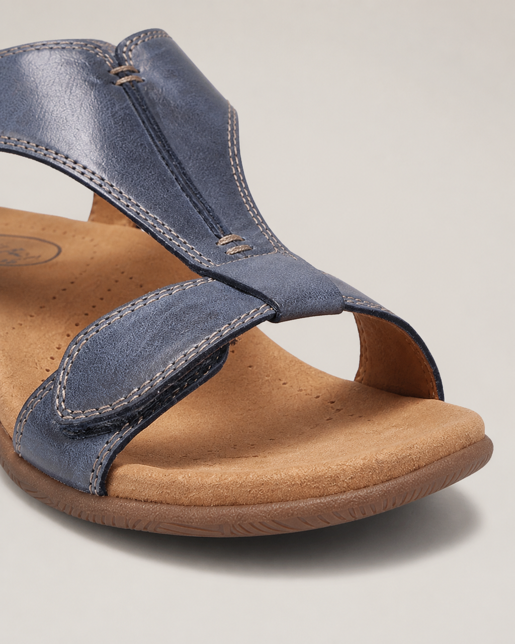 Fabiola Cushioned Comfort Sandals | Women's Cut-Out Summer Sandals — Blue — macro