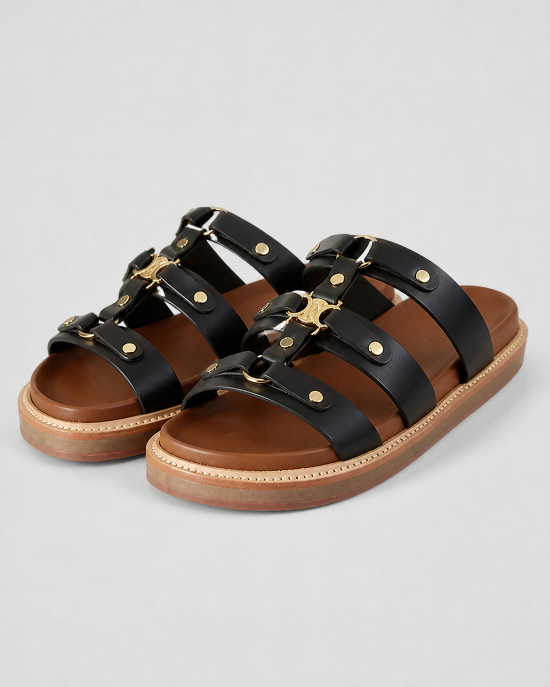 Roma Studded Trail Sandals | Women's Sport Comfort Sandals — Black — hero